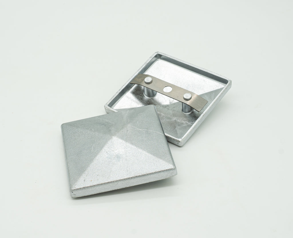 Alu-Pfostenkappe mit Stahlklammer für 60 x 60 mm Pfosten